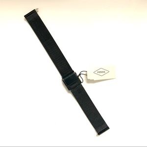 New! Sleek Fossil metallic black 14mm watch strap!